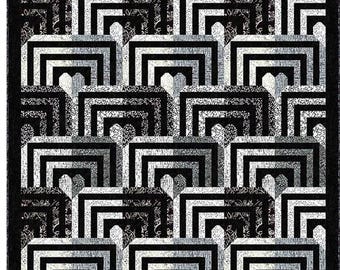 Kit para acolchar Batiks In My Heart / 52 x 62 / Riley Blake Designs / Wendy Sheppard / Kit para acolchar Batik en blanco y negro (en caja)