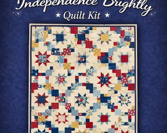Brightly Quilt Kit – 60" x 72" | Featuring Independence by Riley Blake Designs | Pattern by Cluck Cluck Sew