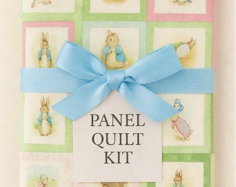 Baby Quilt Kit Peter Rabbit and Friends with choice of backing and Green Plaid Binding - Riley Blake 35.5” x 43” Includes backing
