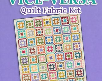 Vice-Versa Quilt Fabric Kit with Pattern Featuring Type-Ography by Lori Holt of Bee in my Bonnet 74.5" x 84.5"