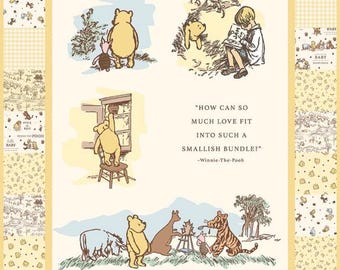Pre-pedido disponible en diciembre: Kit de colcha de paneles de Winnie the Pooh con Winnie the Pooh bebé de Echo Park Paper Co. (48,5” x 56,5”)