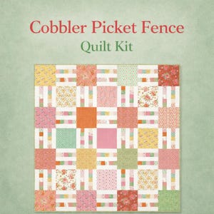 Peach Cobbler Picket Fence Quilt Kit (67x67) by Lily Ashbury for Moda