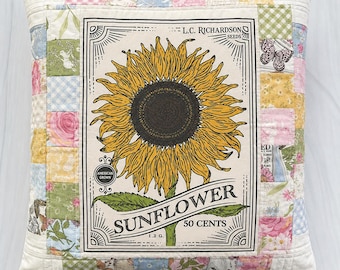 Sunflower Pillow Kit – My Secret Garden by Stacy Iest Hsu – 18” x 18” Quilted Pillow Kit