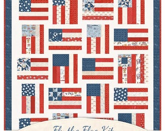 Fly the Flag Quilt Kit (66x80) by Amy Smart featuring Independence by The Riley Blake Designers