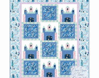 Kit para colcha Cenicienta Érase una vez, 64 x 79 pulgadas, de Jill Howarth para Riley Blake Designs. Incluye la parte superior, el ribete y el patrón.