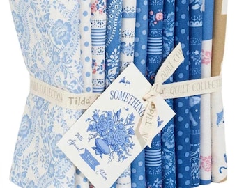 Something Blue Fat Quarter Blender Borders and Labels Bundle 12 cuts 19" x 21