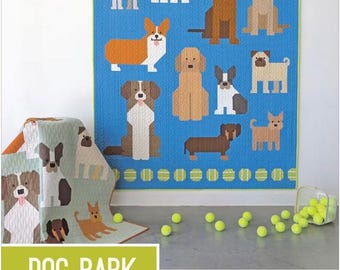 Dog Park Sampler Quilt Kit from Robert Kaufman, pattern by Elizabeth Hartman, 68" x 86