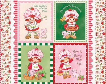 PREORDER DECEMBER 2026 Strawberry Shortcake Panel Quilt Kit, 53.5 x 62.5, Collector Box, Optional Wideback and Charm