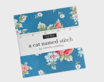 A Cat Named Stitch Charm Pack 42 5" Sq) Camille Roskelley for Moda Fabrics