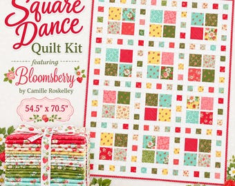 Kit para hacer una colcha de baile cuadrado con el diseño Bloomsberry de Camille Roskelley para Moda Fabrics, 54,5" x 70,5".