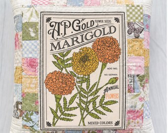 Marigold Pillow Kit – My Secret Garden by Stacy Iest Hsu – 18” x 18” Quilted Pillow Kit