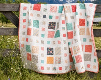 Square Dance Quilt Kit with Sherri and Chelsi's Delightfully Yours Collection | Lap Quilt Kit | 54.5” x 70.5”