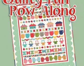 Quilty Fun Row Along Fabric Kit by Lori Holt | Riley Blake Quilt Kit | Quilt Top and Binding Kit | 68.5 x 86.5