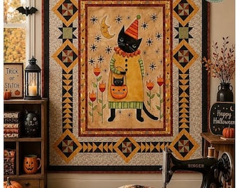 Spooky Kitty Quilt Kit (64x72) Fabric by Teresa Kogut