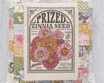 Zinnia Pillow Kit – My Secret Garden by Stacy Iest Hsu – 18” x 18” Quilted Pillow Kit