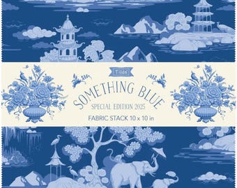 Tilda Something Blue 10 Inch Fabric Stack (40 pieces)