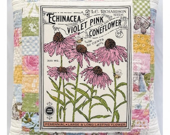 Echinacea Pillow Kit – My Secret Garden by Stacy Iest Hsu – 18” x 18” Quilted Pillow Kit