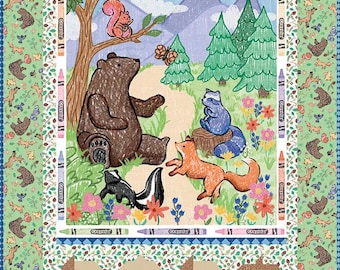 Colorful Critters Panel Boxed Quilt Kit (51x65.5) from Riley Blake