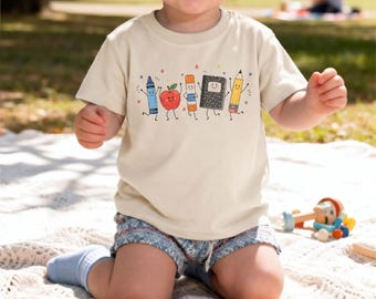 Camiseta de regreso a clases, linda camiseta escolar, camiseta para el primer día de clases para niños pequeños, camiseta escolar con estampado, camiseta para preescolar y jardín de infantes, camisetas escolares para niños