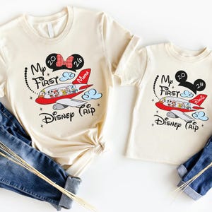 Disney Mickey & Friends Group Shirt, My First Trip To Disneyland Sweasthirt, Disneyworld Matching Family Tee, 2026 Trip Hoodie image 2
