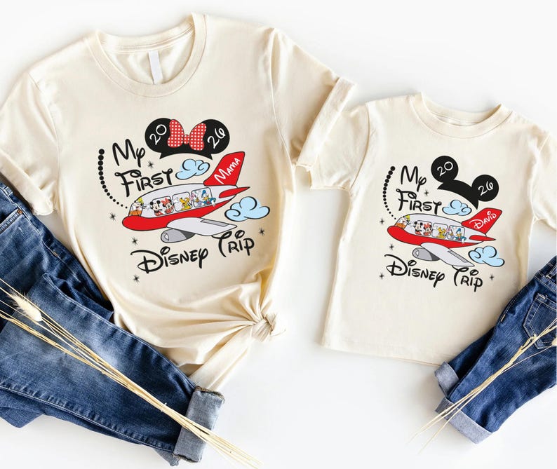Disney Mickey & Friends Group Shirt, My First Trip To Disneyland Sweasthirt, Disneyworld Matching Family Tee, 2026 Trip Hoodie image 2