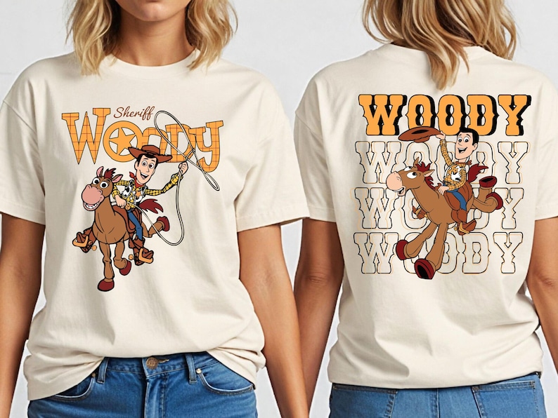 Sheriff Woody Bullseye Sweatshirt, Toy Story Western Pixar Shirt Bild 1
