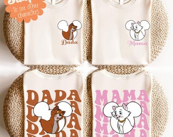 Disney die Aristocats Familien-Shirts, Mama und Dada passendes T-Shirt, Marie Toulouse & Berlioz Hoodie, Disneyland Gruppenreise Sweatshirt