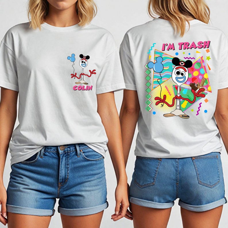 Camiseta de Toy Story de Disney, camiseta de Forky de Pixar, camiseta "Soy basura", camisetas "Tienes un amigo en mí", sudaderas para vacaciones familiares en Disneyland imagen 5
