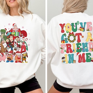 Toy Story Christmas Sweatshirt, Disney You've Got A Friend T-Shirt, Xmas Disneyland Holiday Lights Sweater, Woody & Buzz Xmas Hoodie image 1