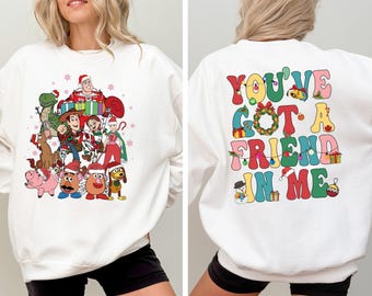 Toy Story jultröja, Disney You've Got A Friend t-shirt, Disneyland julbelysningströja, Woody & Buzz julluvtröja