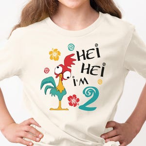 Hei Hei Birthday Shirt, Moana Inspired I'm 2, Custom Party Hoodie, Family Trip Tee image 1