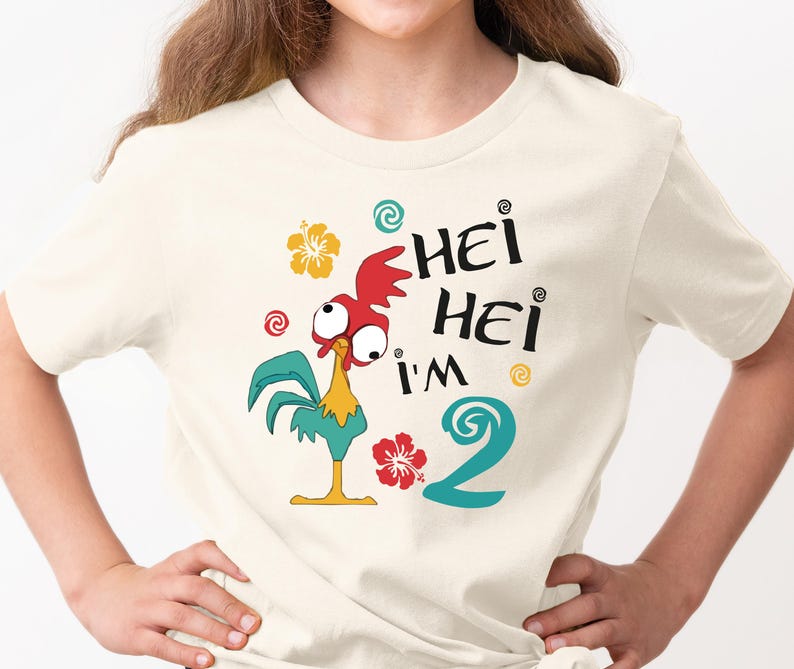 Hei Hei Birthday Shirt, Moana Inspired I'm 2, Custom Party Hoodie, Family Trip Tee image 1