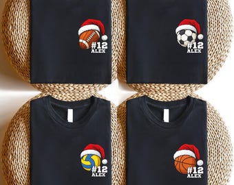Weihnachtssport-Shirt, Fußball- und Baseball-T-Shirts, Volleyball-Weihnachtsmütze-Hoodie, Sportsaison-Sweatshirt, Softball- und Basketball-T-Shirt