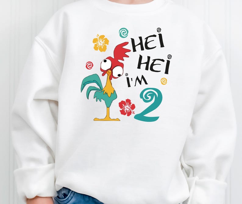 Hei Hei Birthday Shirt, Moana Inspired I'm 2, Custom Party Hoodie, Family Trip Tee image 5