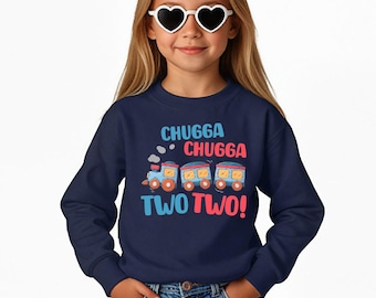 Bluza z nadrukiem Chugga Chugga Two Train, bluza dla malucha na drugie urodziny