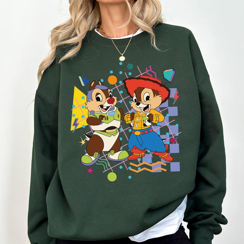 Disney Woody Chip & Buzz Dale-shirt, Chip n Dale Toy Story-T-shirt, Mickey and Friends-T-shirt, Disneyland-sweater familievakantie afbeelding 5