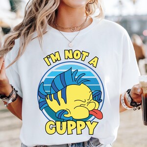 Disney Flounder Shirt, The Little Mermaid T-shirt, I'm Not A Guppy Hoodie, Funny Ichthyologist Tee, Disneyland Trip Sweatshirt image 2