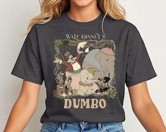 Walt Disney's Dumbo Flying Elephant Retro T-Shirt, Disneyland Vacation Tee