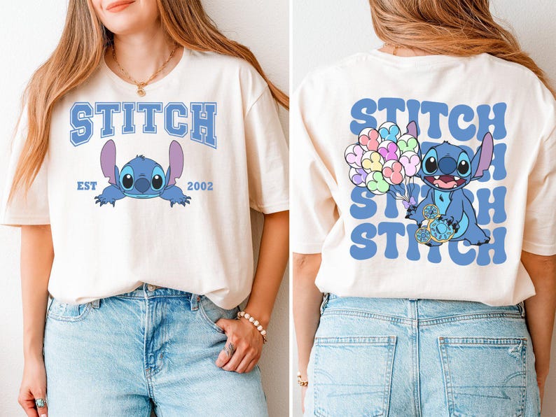 Camiseta de pareja de Disney Stitch y Ángel, camiseta para viaje de chicas, camiseta a juego para mejores amigas, camiseta para vacaciones familiares en Disneyland. imagen 4