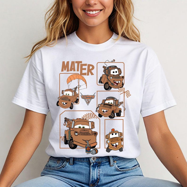 Camiseta Disney Tow Mater, camiseta Pixar Cars, camiseta familiar a juego de Cars, sudadera con capucha Disney para niños, sudadera de vacaciones familiares en Disneyland imagen 3