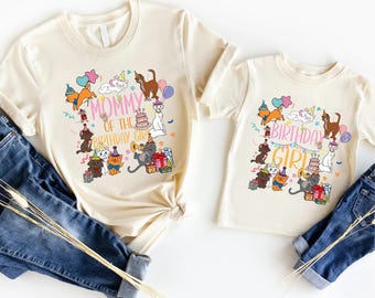 Koszulka urodzinowa Disneya „Arystokraci”, koszulka urodzinowa dla dziewczynki i chłopca „Marie Cat”, koszulka urodzinowa dla mamy Disneya, pasująca bluza rodzinna Disneyland