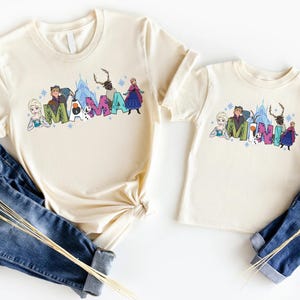 Camisetas familiares de Disney Frozen, camisetas a juego de Elsa para mamá e hija, camiseta "Papá de una princesa", sudadera para vacaciones familiares en Disneyland. imagen 1