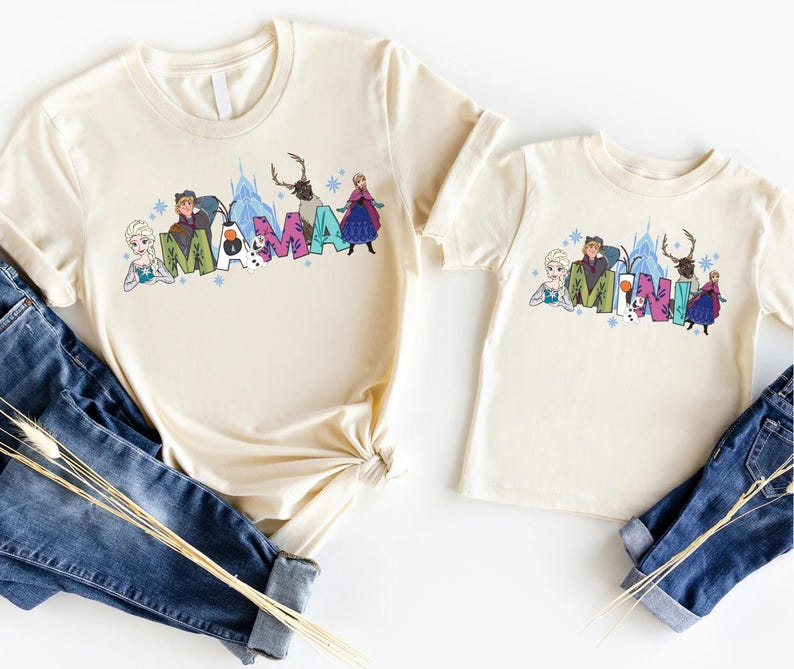 Camisetas familiares de Disney Frozen, camisetas a juego de Elsa para mamá e hija, camiseta "Papá de una princesa", sudadera para vacaciones familiares en Disneyland. imagen 1