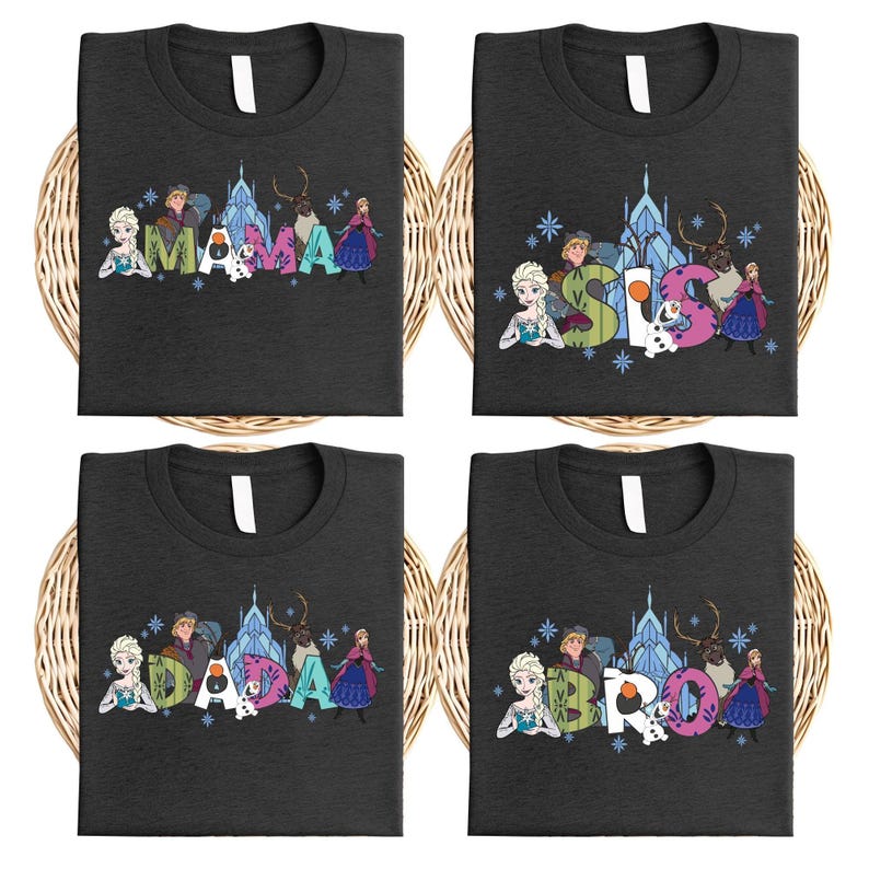 Camisetas familiares de Disney Frozen, camisetas a juego de Elsa para mamá e hija, camiseta "Papá de una princesa", sudadera para vacaciones familiares en Disneyland. imagen 3