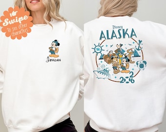 Mickey & Minnie Alaska Cruise Sweatshirt, Disney Cruise Line Hoodie, Cruise Crew Matching Family Sweater, Disneyland Trip 2026 Sweat