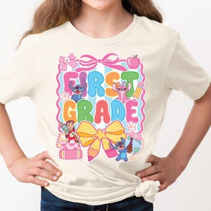 Disney Stitch Back To School T-shirt, Teacher First GradeSchool Shirt, Lilo & Stitch Hoodie, Kindergarten And Elementary School Sweatshirt image 1