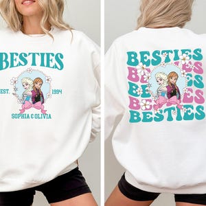 Disney Custom Besties Shirt, Elsa & Anna Schwestern T-Shirt, Passendes Besties Sweatshirt, Ariel und Belle T-Shirt, Disneyland Girls Trip Hoodie Bild 4