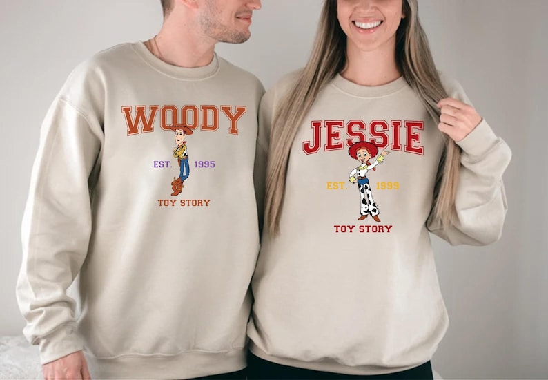 Toy Story All Characters Sweatshirts, Disney Woody & Buzz Lightyear Sweater, Jessie And Bo Peep Hoodie, Disneyland Family Trip Sweatshirts image 1