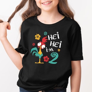 Hei Hei Birthday Shirt, Moana Inspired I'm 2, Custom Party Hoodie, Family Trip Tee image 2
