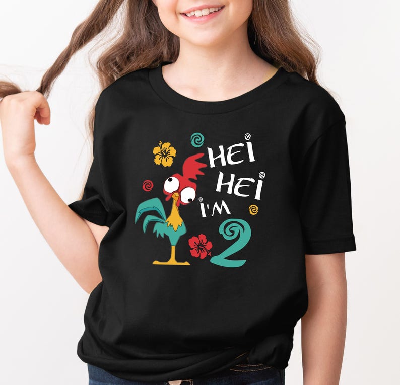 Hei Hei Birthday Shirt, Moana Inspired I'm 2, Custom Party Hoodie, Family Trip Tee image 2